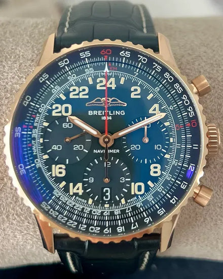 2024 Breitling Navitimer B12 Chronograph Cosmonaute L.E. 41MM Green Dial Leather Strap (RB12302A1L1P1)
