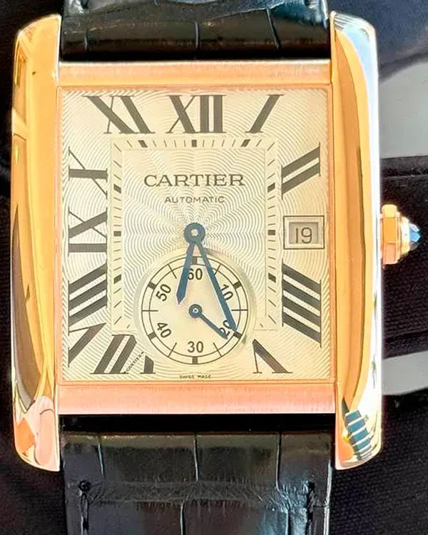 Cartier Tank MC 34.3MM Silver Dial Leather Strap (W5330001)