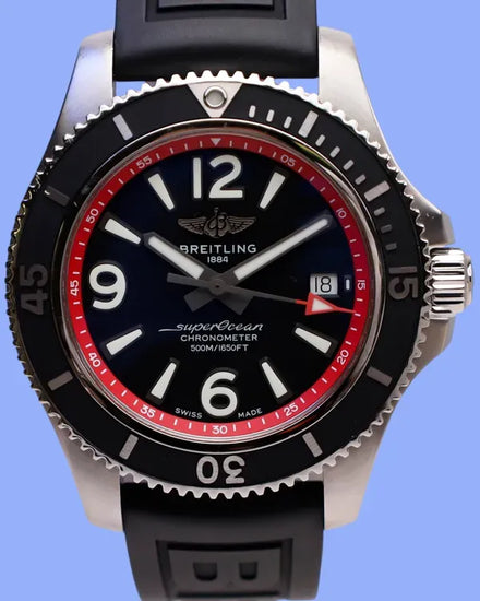 Breitling Superocean 42MM Black Dial Rubber Strap (A17366)