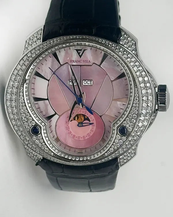 No Reserve - Franc Vila Selenity Master Quantième L.E. 45MM Mother of Pearl Dial Leather Strap (FVT71)