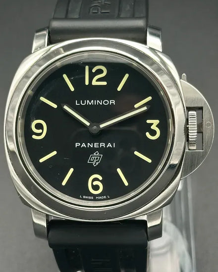 No Reserve - Panerai Luminor Base Logo 44MM Black Dial Rubber Strap (PAM00000)