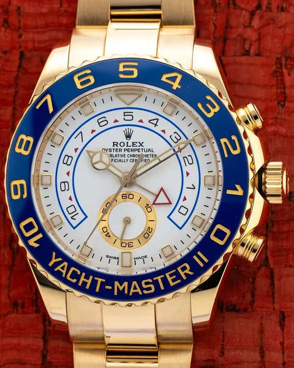 2023 Rolex Yacht-Master II 44MM White Dial Yellow Gold Oyster Bracelet (116688)