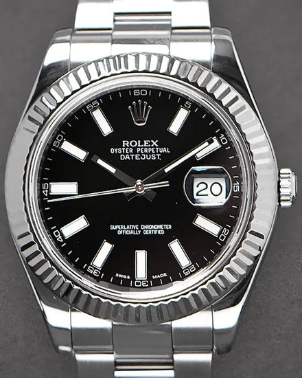 Rolex Datejust II 41MM Black Dial Oyster Bracelet (116334)