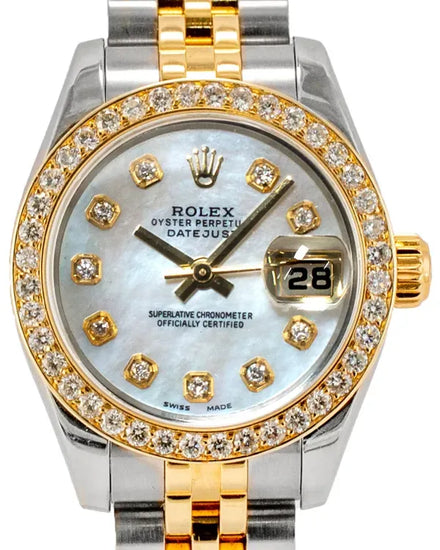 Rolex Lady-Datejust 26MM Aftermarket Mother of Pearl Dial Two-Tone Jubilee Bracelet (179173)