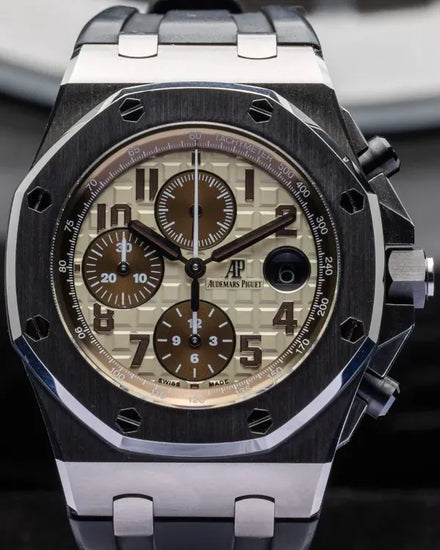 Audemars Piguet Royal Oak Offshore "Safari" 42MM Ivory Dial Rubber Strap (26470ST.OO.A801CR.01)