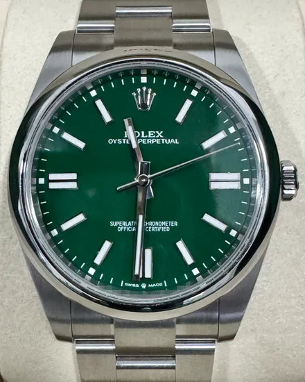 2025 Rolex Oyster Perpetual 41MM Green Dial Oyster Bracelet (124300)