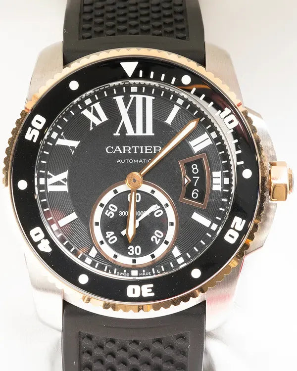 Cartier Calibre de Cartier Diver 42MM Black Dial Rubber Strap (W7100055)