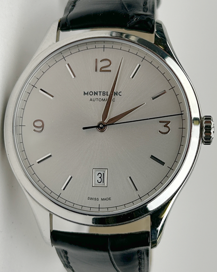 Montblanc Heritage 40MM Silver Dial Leather Strap (112533)