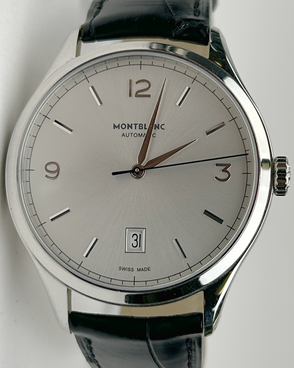 Montblanc Heritage 40MM Silver Dial Leather Strap (112533)