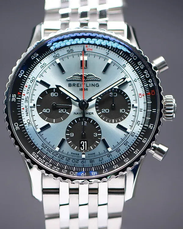 Breitling Navitimer B01 43MM Ice Blue Dial Steel Bracelet (AB0138241C1A1)