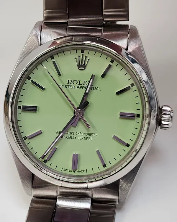 Rolex Oyster Perpetual 34MM Aftermarket Pistachio Dial Oyster Bracelet (5500)