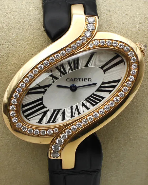 Cartier Delices de Cartier 39MM Quartz Silver Dial Leather Strap (3379)