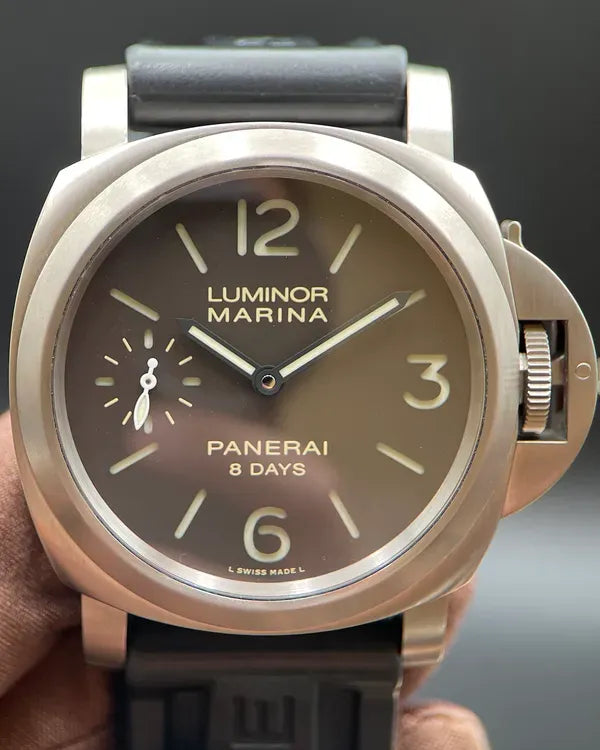 2015 Panerai Luminor Marina 8 Days 44MM Brown Dial Rubber Strap (PAM00564)