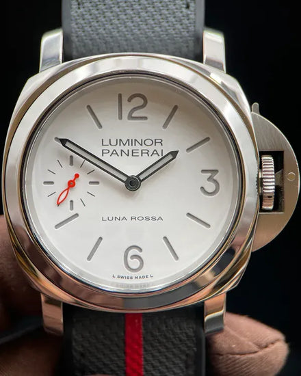 2022 Panerai Luminor LunaRossa 44MM White Dial Textile Strap (PAM01342)