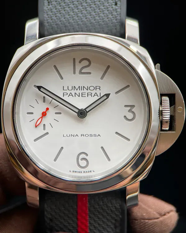 2022 Panerai Luminor LunaRossa 44MM White Dial Textile Strap (PAM01342)