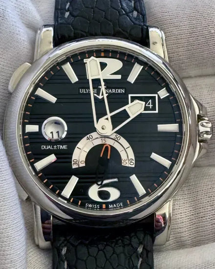 2011 Ulysse Nardin Dual Time 42MM Black Dial Leather Strap (243-55)