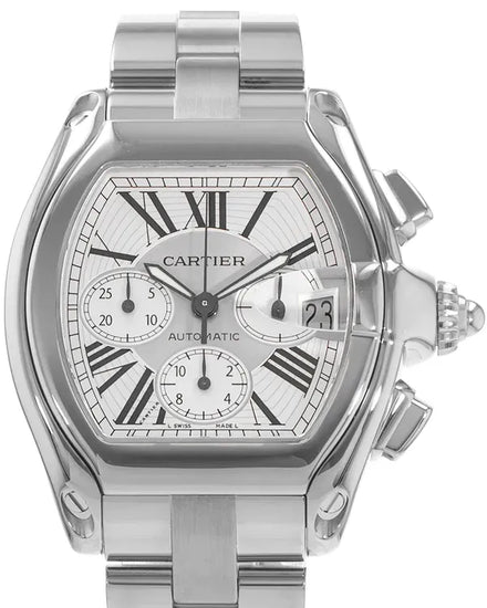 Cartier Roadster 42MM Silver Dial Steel Bracelet (W62019X6)