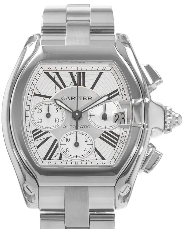 Cartier Roadster 43MM Silver Dial Steel Bracelet (W62019X6)