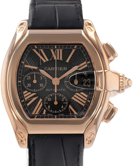 Cartier Roadster XL Chronograph 43MM Brown "Chocolate" Dial Leather Strap (W62042Y5)