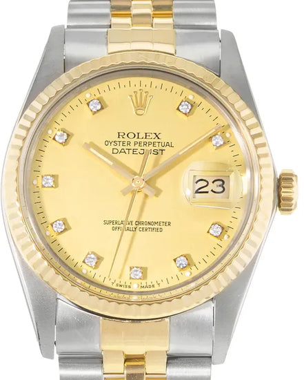 Rolex Datejust 36MM Champagne Dial Two-Tone Jubilee Bracelet (16013)