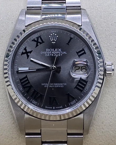 Rolex Datejust "Wimbledon" 36MM Aftermarket Slate Dial Oyster Bracelet (16103)