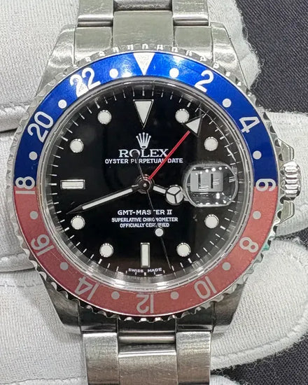 Rolex GMT-Master II "Pepsi" 40MM Black Dial Oyster Bracelet (16710BLRO)