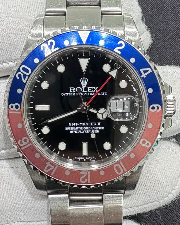 Rolex GMT-Master II "Pepsi" 40MM Black Dial Oyster Bracelet (16710BLRO)