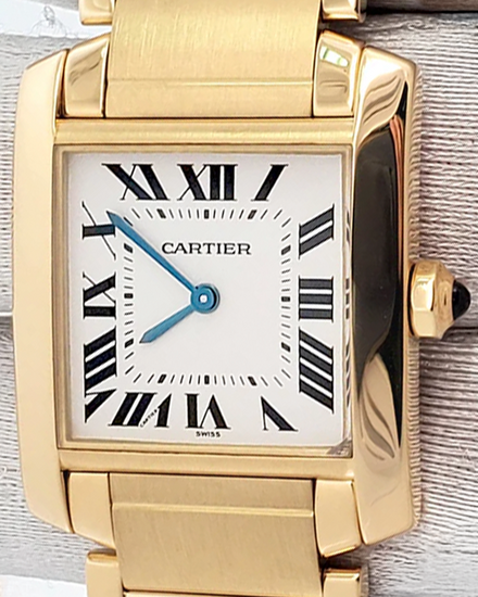 Cartier Tank Française 25MM Quartz White Dial Yellow Gold Bracelet (W50003N2)