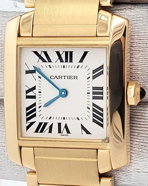 Cartier Tank Française 25MM Quartz White Dial Yellow Gold Bracelet (W50003N2)