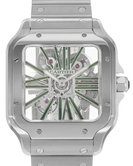 Cartier Santos De Cartier 39MM Skeleton Dial Steel Bracelet (WHSA0028)