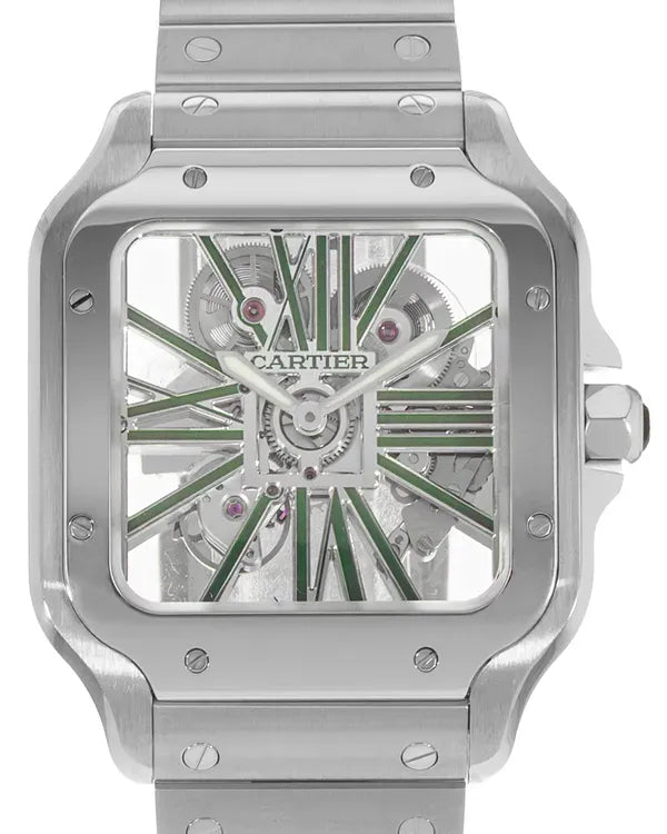 Cartier Santos De Cartier 39MM Skeleton Dial Steel Bracelet (WHSA0028)