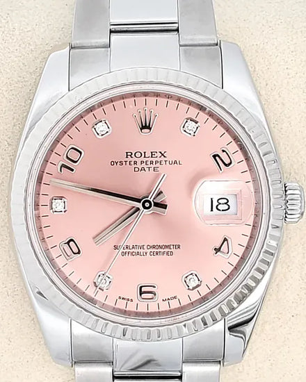 Rolex Oyster Perpetual Date 34MM Salmon Dial Oyster Bracelet (115234)