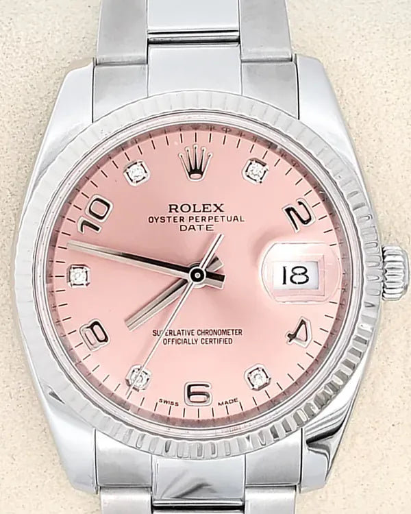 Rolex Oyster Perpetual Date 34MM Black Dial Oyster Bracelet (115234)