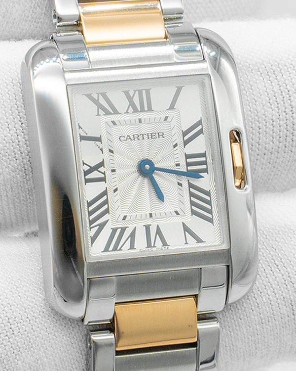 Cartier Tank Anglaise 30MM Quartz Silver Dial Two-Tone Bracelet (W5310036)
