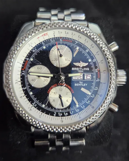 Breitling Bentley GT S.E. 45MM Black Dial Steel Bracelet (A13362)