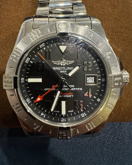 Breitling Avenger II GMT 43MM Black Dial Steel Bracelet (A3239011/BC35)