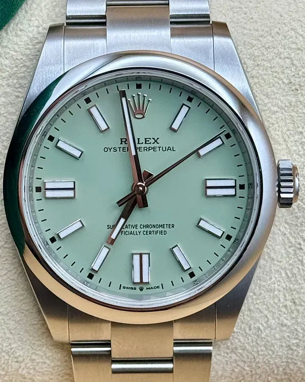 Rolex Oyster Perpetual 41MM Pistachio Dial Oyster Bracelet (134300)