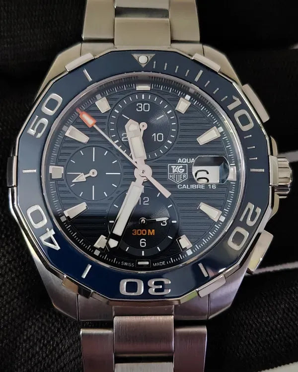 Tag Heuer Aquaracer 300M Chronograph 43MM Blue Dial Steel Bracelet (CAY211B.BA0927)