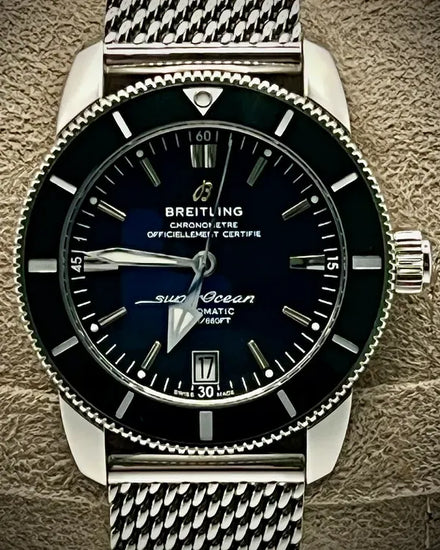 Breitling Superocean Heritage II 42MM Black Dial Steel Bracelet (AB2010)