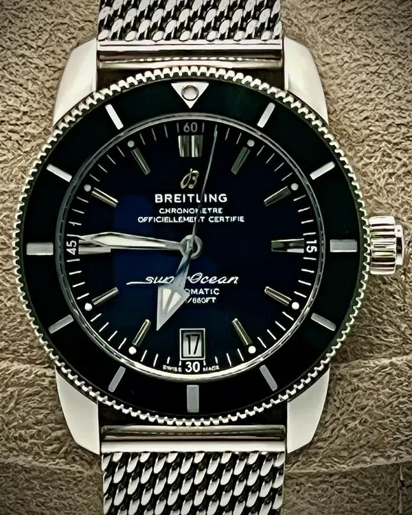 Breitling Superocean Heritage II 42MM Black Dial Steel Bracelet (AB2010)