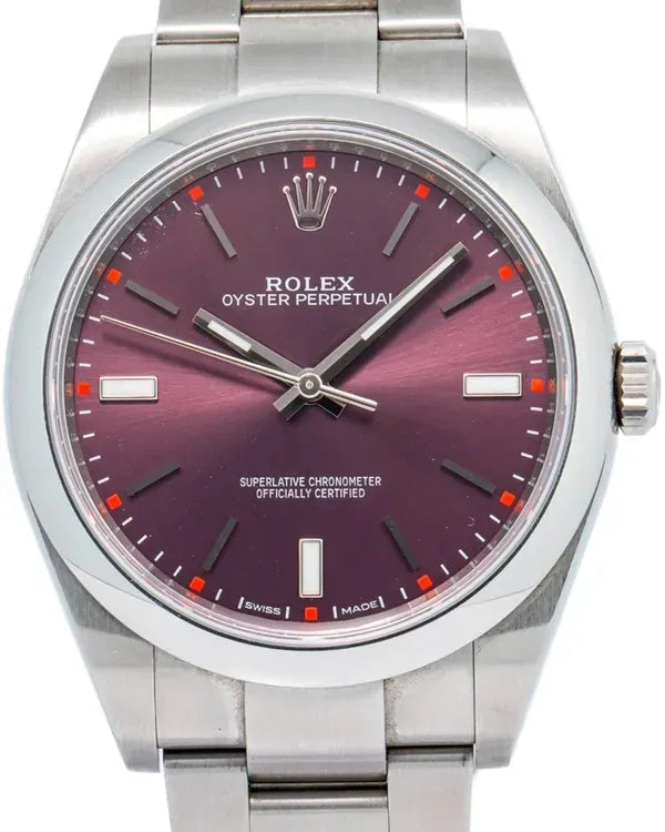 Rolex Oyster Perpetual 39MM Purple Dial Oyster Bracelet (114300)