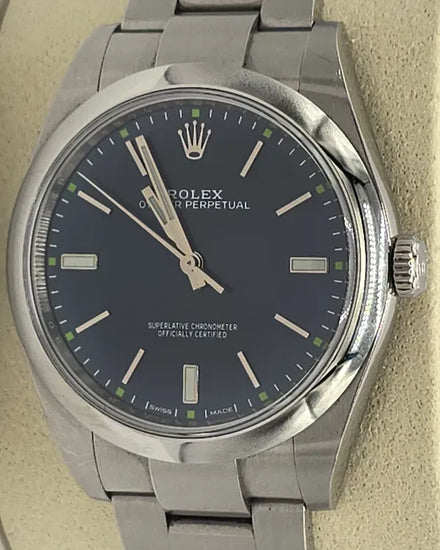 Rolex Oyster Perpetual 39MM Blue Dial Oyster Bracelet (114300)