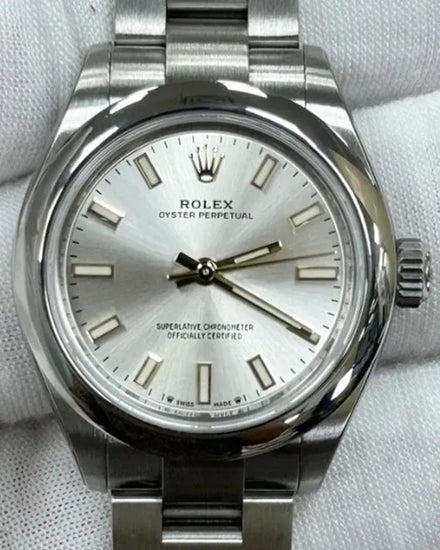 2022 Rolex Oyster Perpetual Lady 28MM Silver Dial Oyster Bracelet (276200)