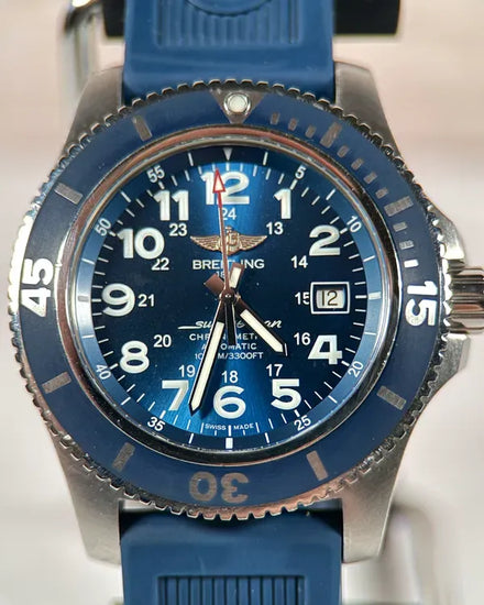 2019 Breitling Superocean II 44MM Blue Dial Rubber Strap (A17392)