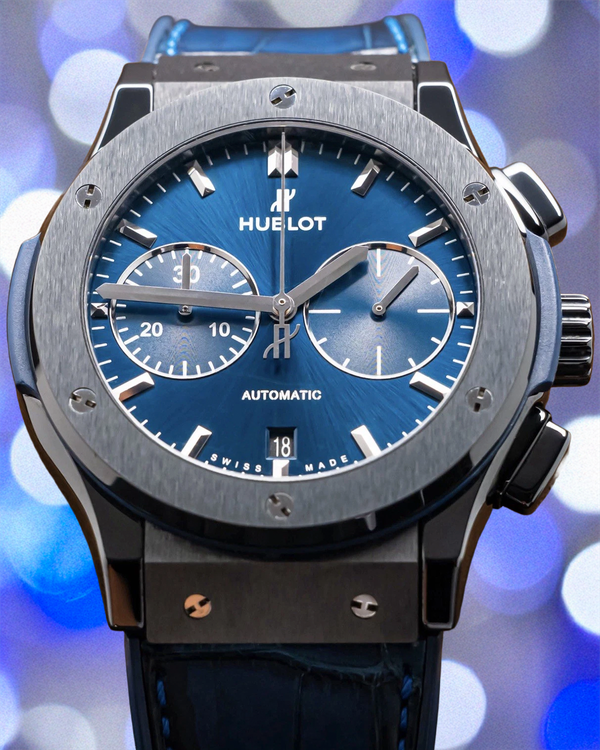 Hublot Classic Fusion 45MM Blue Dial Leather Strap (521.CM.7170.RX)