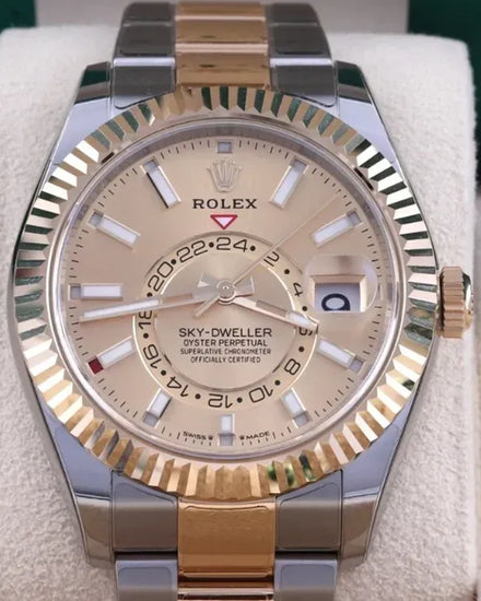 2024 Rolex Sky-Dweller 42MM Champagne Dial Two-Tone Oyster Bracelet (336933)