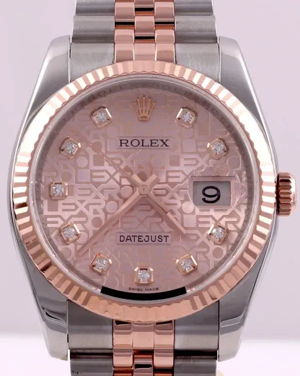 2014 Rolex Datejust 36MM Pink "Anniversary Jubilee" Dial Two-Tone Jubilee Bracelet (116231)