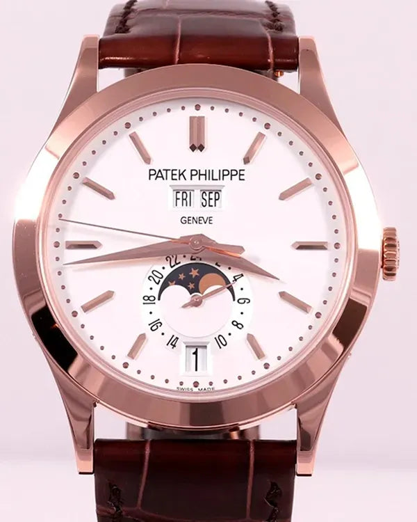 Patek Philippe Annual Calendar 38.5MM Silver Dial Leather Strap (5396R)