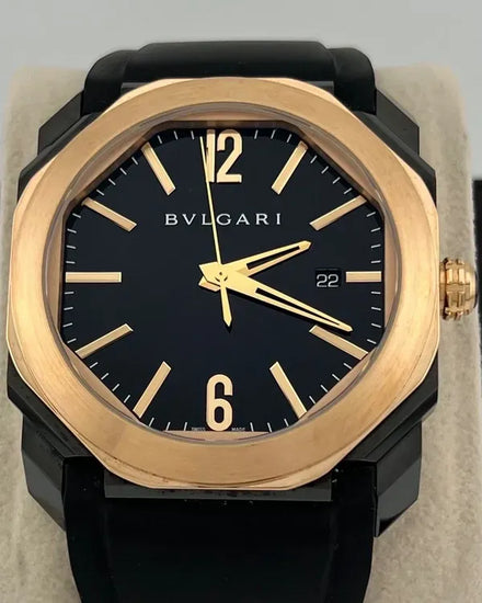 Bvlgari Octo Ultra Nero 41MM Black Dial Rubber Strap (BGOP41SG)