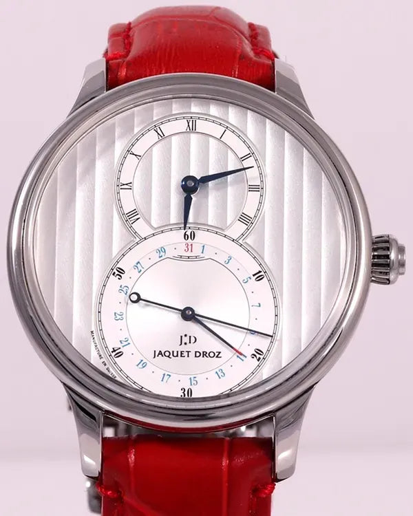 Jaquet Droz Grande Seconde Quantieme 39MM Silver Dial Leather Strap (J007010240)